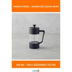 Letsii Siyah 420 ml Kapasiteli Estetik French Press
