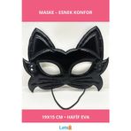 Letsii Siyah Renk Kumaş Malzemeden İmal EVA Kedi Maskesi 19x15 cm