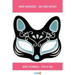 Letsii Siyah Süet Gümüş Mavi Simli Kadın Kedi Maskesi
