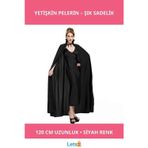 Letsii Siyah Yakalı Yetişkin Pelerin Şık Kostüm