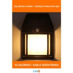 Letsii Su Geçirmez Güneş Enerjili Hareket Sensörlü Dış Mekan Solar Lamba