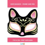 Letsii Süet Pembe Sarı Şık Kedi Maskesi 17x14 cm