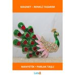 Letsii Swarovski Taşlı Göz Alıcı Tavus Kuşu Magnet