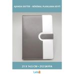 Letsii Tarihsiz Ajanda Defter Beyaz Gri 21x14.5 cm Termo Deri A5