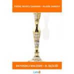 Letsii Tekli Pirinç Sedefli Şamdan Zarif Dekorasyon