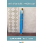 Letsii Turkuaz Metal Roller Kalem Şık Tasarım ve Dayanıklılık - Çok Renkli - Tükenmez Kalem