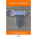 Letsii Vintage Ahşap Ok Tasarımlı Metal Çan Bahçe ve Balkon Dekorasyonu
