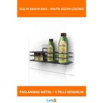 Letsii Yapışkanlı Paslanmaz Metal Duş ve Banyo Rafı 3 5 kg Taşıma Kapasiteli