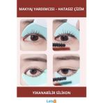 Letsii Yumuşak Silikon Göz Makyajı Yardımcısı Maskara ve Eyeliner Uygulayıcı - karışık