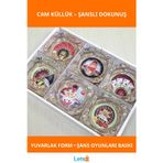 Letsii Yuvarlak Dayanıklı Cam Küllük Şans Oyunları Temalı