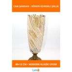 Letsii Zarif Cam Şamdan Tekli 40x13 cm Modern Tasarım