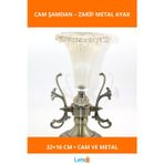 Letsii Zarif Cam Şamdan Tekli Metal Alt Çerçeve 32x16 cm