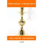 Letsii Zarif El İşçiliğiyle Pirinç Tekli Şamdan Model 3