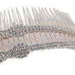 LETSP Düğün incisi saç tarağı, gelin kristal baş parçası, gelin yapay elmas saç tokası, saç aksesuarları, kadınlar ve kızlar için, yan taraklar (2'li set) (Tip H)