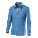 Letuwj Erkek Gömleği Slim İş Uzun Kollu Gömlek Slim Fit Trend Düz Renk Uzun Kollu Gömlek, mavi (Royal Blau), 3XL