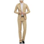 Letuwj Erkek takım elbise seti Slim Fit iş takım elbise ceket düğün ve parti için, haki, M