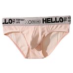 Letuwj Erkekler üçgen külot orta bel nefes düz renk, Pembe Kırmızı, 3XL