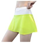Letuwj Etek pantolon tenis etek kadın Badminton Golf hızlı kuru koşu spor kadın şort, Yellow, XL