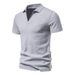Letuwj Henley kısa kollu erkek fitness tişörtü nefes alabilen streç, beyaz 2, XL