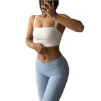 Letuwj Kadın Spor Atleti Seksi Yoga Spor Sütyeni Kalınlaşmış Göğüs Yastığı Fitness Tank Top İç Çamaşırı, Beyaz, M
