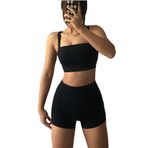 Letuwj Kadın Spor Atleti Seksi Yoga Spor Sütyeni Kalınlaşmış Göğüs Yastığı Fitness Tank Top İç Çamaşırı, Siyah, L