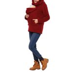 Letuwj Kadın Spor Giyim Ceketi Bebek Eklentisi, Kırmızı, XL
