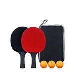 Letuwj Ping Pong Kürek Seti 2 Ping Pong Kürek, 3 Ping Pong Topu ve Taşıma Çantası Kırmızı + Siyah 2 Yatay Raket İçerir