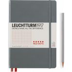 Leuchtturm Orta Boy A5 Red Dots Özel Seri Not Defteri Noktalı Sert Kapak Antrasit Gri