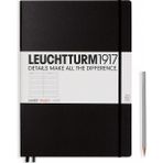 Leuchtturm1917 Master Klasik 233 Sayfa Not Defteri, Çizgili, Siyah Kapak