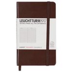 Leuchtturm1917 Not Defteri Cep Boy (A6), Sert Kapak, 187 Numaralandırılmış Sayfa, Kareli, Çikolata Kahve