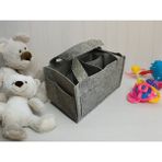 Leuniva Keçe Bebek Bakım Çantası | Anne & Bebek Organizatörü | 32X20X18 cm - Açık Gri