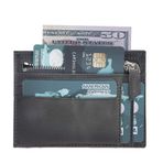 Lev Leather %100 Hakiki Minimalist Deri Cüzdan - El Yapımı Fermuarlı Kartlık, 8 Kart Yuvası, Eşsiz Tasarım, Minimal Bozuk Para Bölmeli Kredi Kartlık, Nakit Para Bölmeli Kartlık (Gri)
