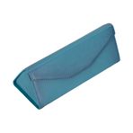 Lev Leather Hakiki Deri Gözlük Kılıfı - Mıknatıslı Kapama, Minimalist ve Hafif, Alan Tasarrufu Sağlayan Gözlük Kılıfı, Katlanabilir Hakiki Deri Gözlük Kılıfı (Mavi)