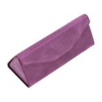 Lev Leather Hakiki Deri Gözlük Kılıfı - Mıknatıslı Kapama, Minimalist ve Hafif, Alan Tasarrufu Sağlayan Gözlük Kılıfı, Katlanabilir Hakiki Deri Gözlük Kılıfı (Mor)