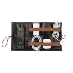 Lev Leather Hakiki Deri Kablo Düzenleyici ve Organizer - Seyahat Kablosu Düzenleyici, 8 Kablo Kapasitesi, Deri Kablo ve Aksesuar Taşıma Kılıfı, Hakiki Deri Cihaz Saklama Kılıfı (Siyah)