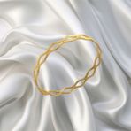 LEVA GOLD 22 Ayar Ikili Simli Dalgalı Ajda Bilezik - 6,0