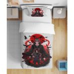 Leva Home Itachi Sasuke Anime 3D Dijital Baskılı Tek Kişilik Çarşafsız Genç Erkek Nevresim Takımı - Gri - 160 x 220 cm