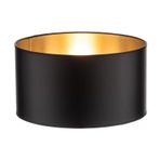Levaillant Siyah Abajur Şapka & Başlık - İçi Gold Kaplama, 35 cm Çap, 23 cm Yükseklik - Özel Üretim & Kusursuz İşçilik