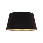 Levaillant Siyah-Gold Konik Abajur Şapka – Zarif ve Sıcak Işık Etkisi, Üst 35 cm/Alt 40 cm Çap