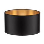 Levaillant Siyah Lambader Şapka & Başlık - İçi Gold Kaplama, 40 cm Çap, 25 cm Yükseklik - Özel Üretim & Kusursuz İşçilik