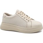 Levarno Luce Punto Hakiki Deri Kadın Bej Casual Sneaker Ayakkabı