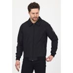 Level High Erkek Siyah Basic Bomber Ceket – Mevsimlik Fermuarlı
