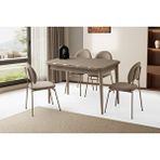 Levent Mobilya Argun Hg Masa, Nova Sandalye, Cappicino, 120x70 Çok Renkli