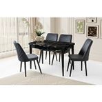 Levent Mobilya Argun Hg Masa, Tilya Sandalye, Sonata, 120x70 Siyah