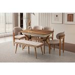 Levent Mobilya Bolvadin Masa, Umay Sandalye, Dekor Bench, Valencia, 130x80 Çok Renkli