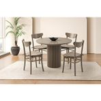 Levent Mobilya Eksen Masa, Alman Sandalye, Cappicino, 100x100 Çok Renkli