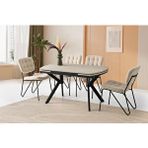 Levent Mobilya Steel Masa, Banky Sandalye, Sidon, 130x80 Çok Renkli