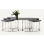 Levent Mobilya ve Aksesuar Cronos Orta Sehpa, Siyah Krom