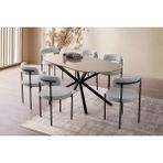 Levent Mobilya ve Aksesuar Lirona Masa, Rolls Metal Sandalye, Selenity, 180 x 90