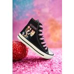 LEVENT ÖZCAN Black Pink Baskılı, Pembe Bağcıklı, Siyah Bilekli Spor Ayakkabı Çocuk Sneaker Blackpink